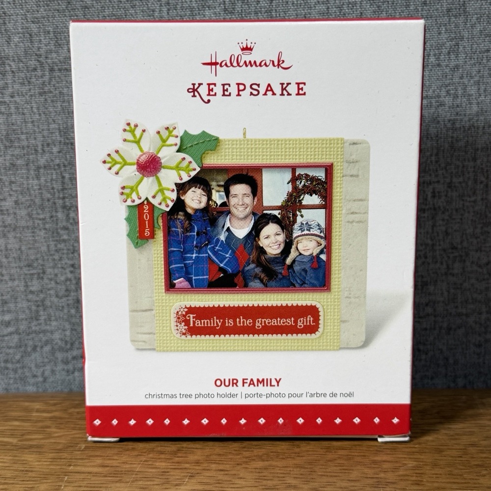 NEW Hallmark Keepsake Ornament 2015 Our Family Is The Greatest Gift Photo Holder